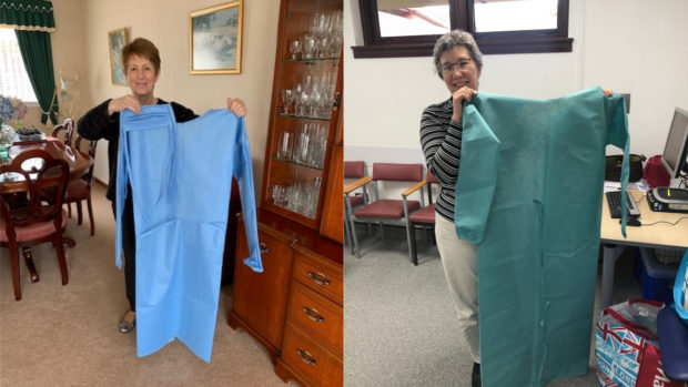 Two of the seamstresses, Nana Maclean and Mary Lou Stilwell.