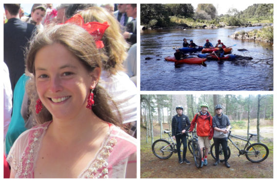 Jo Walters, left, and some of the beneficiaries of the trust established in her memory