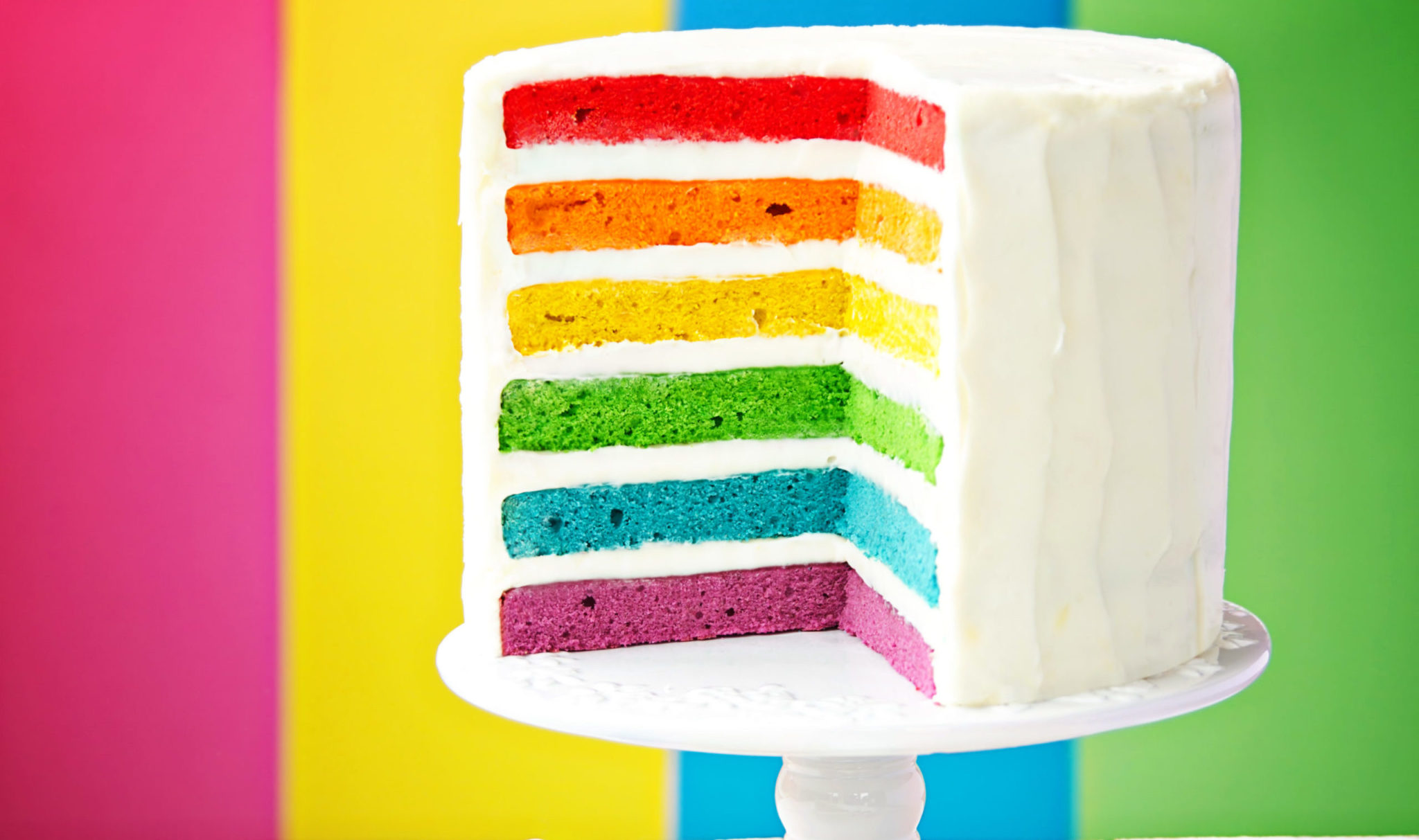 Brighten up your world with this layered rainbow cake recipe - and it's ...