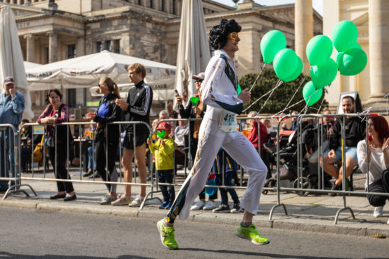 Nikki Johnstone in his Elvis costume.