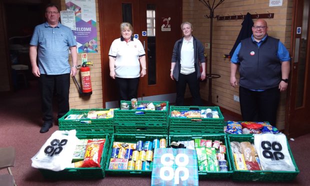 Fraserburgh Co-op donated £400 worth of food to the Fraserburgh Salvation Army food bank.
