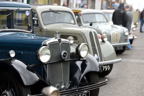 Classic cars lined up for 2016's show in Buckie.