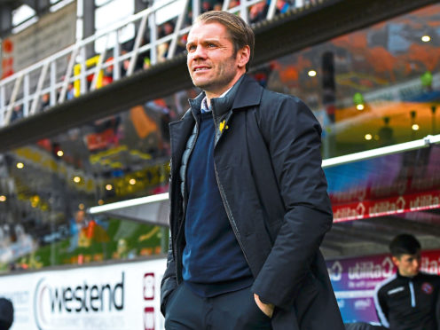 DUNDEE, SCOTLAND - MARCH 07: Dundee Utd manager Robbie Neilson during the Ladbrokes Championship match between Dundee United and Partick Thistle at Tannadice Stadium on March 07, 2020, in Dundee, Scotland. (Photo by Ross MacDonald / SNS Group)