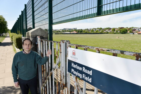 Councillor Martin Greig at Harlaw Playing Fields