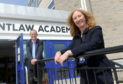 Aberdeenshire Council's Laurence Findlay and head teacher Linda Duthie at Mintlaw Academy, which is preparing for the return of pupils in August. Picture by Kath Flannery