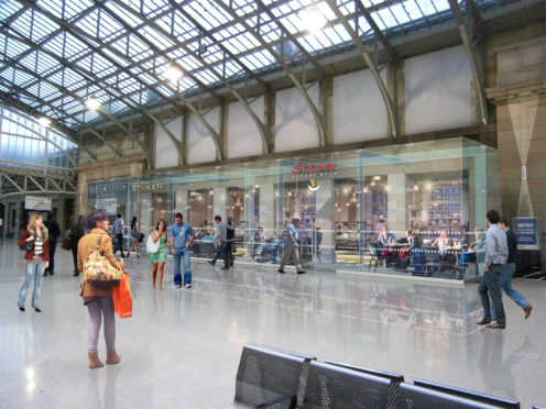 An artist's impression of how the concourse at Aberdeen train station will look after redevelopment.