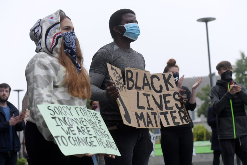 Black Lives Matter protesters. 
Photo by Kath Flannery