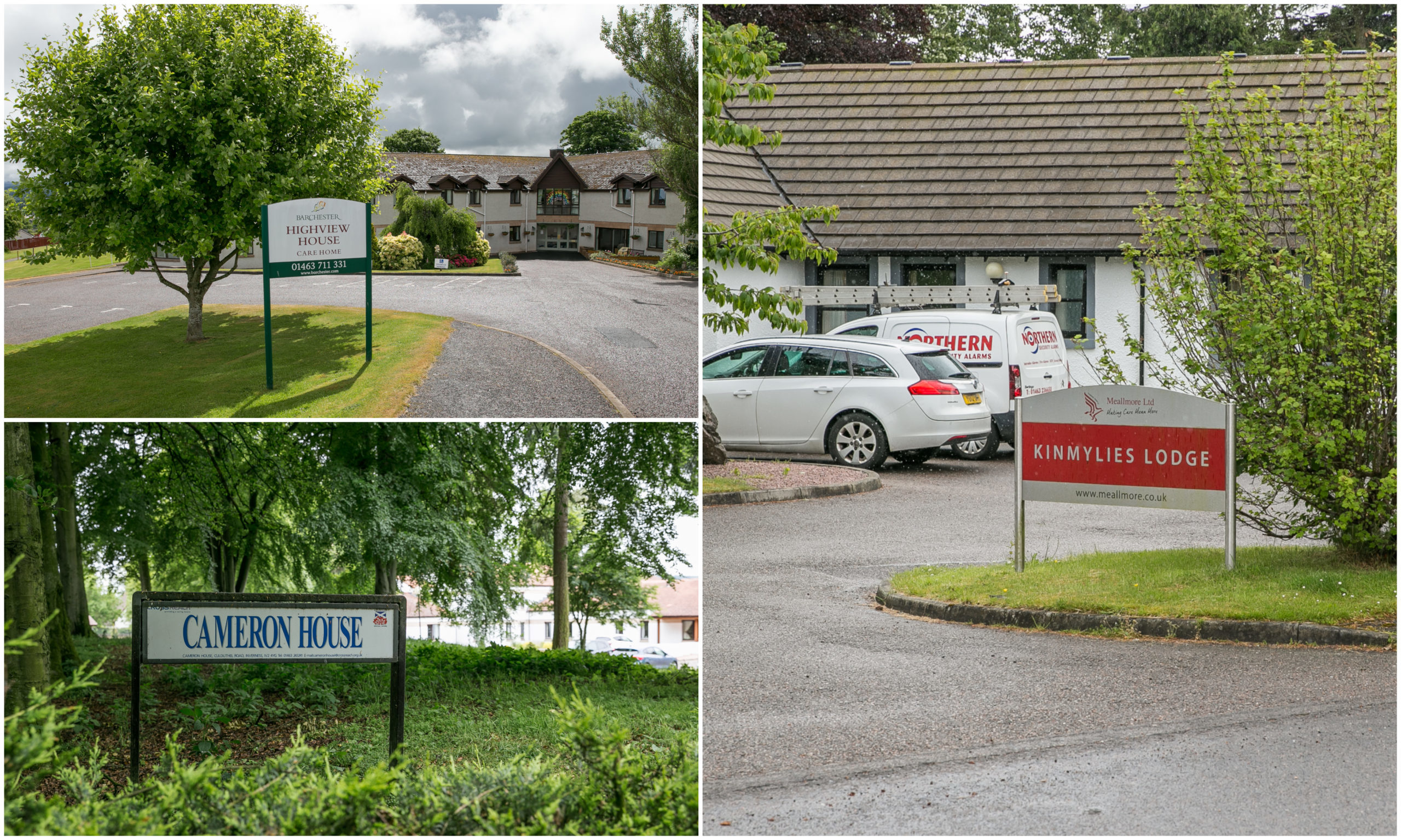 Three Inverness care homes were broken into earlier this week