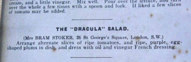 The wife of Bram Stoker created a special Dracula Salad. Pic: Frigg Photography.