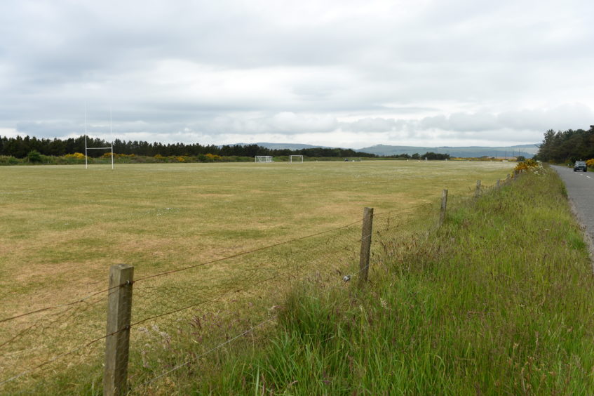 The military football pitches at Fort George near Inverness used by Caley Thistle as the club's training ground.