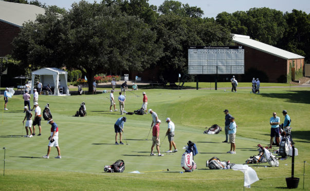 Players practising ahead of the Charles Schwab Challenge a couple of weeks ago.