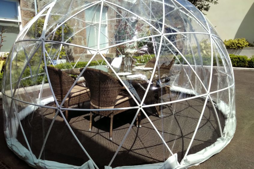 The outdoor igloos at The Chester Hotel