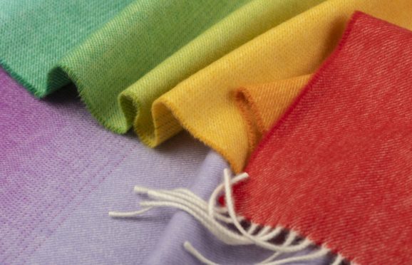 Rainbow scarfs on sale to support the NHS.