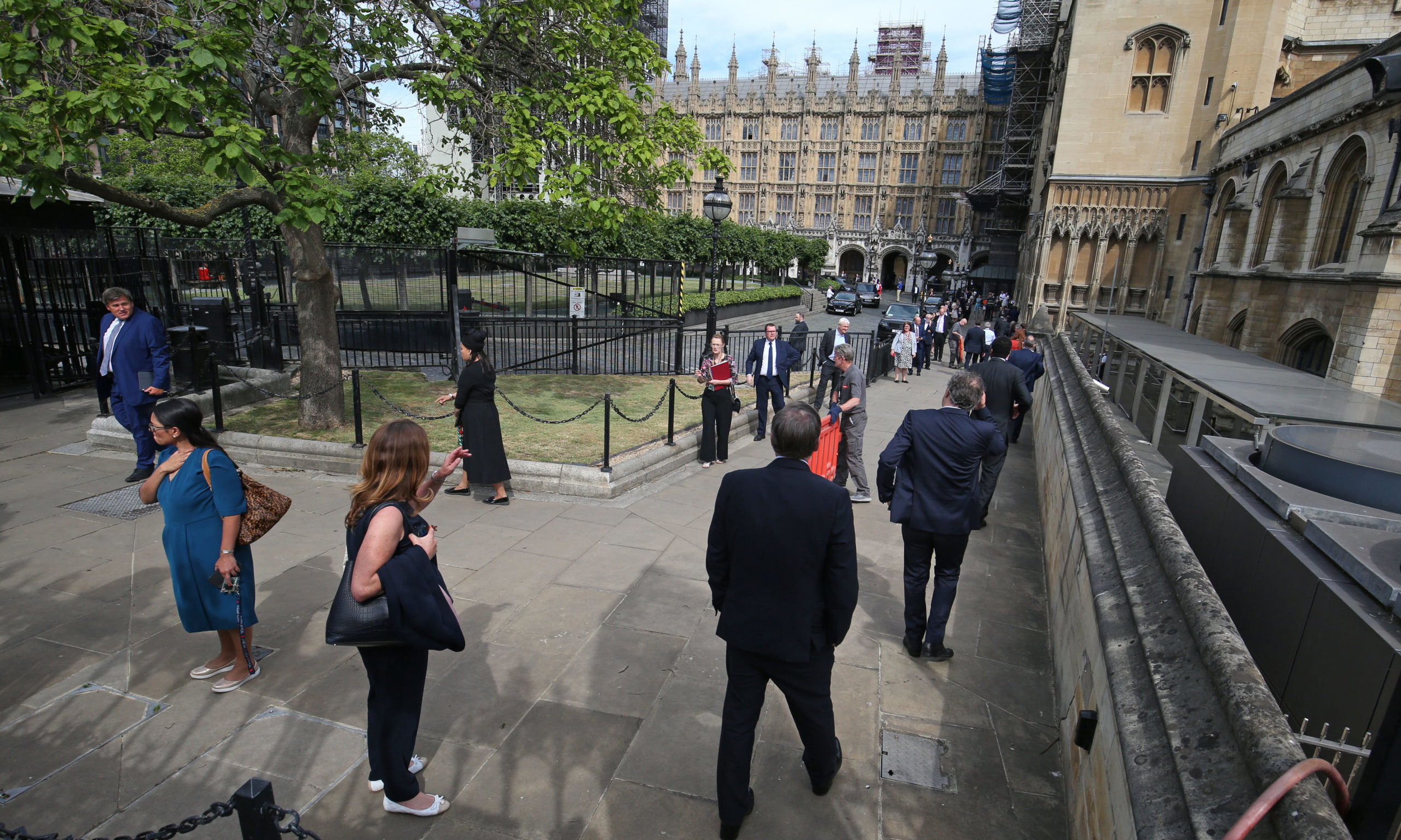 Members of Parliament queue outside the House of Commons