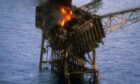 The wreckage of the Piper Alpha oil production platform that exploded, killing scores of workers on board.