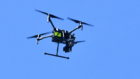 A police drone circles the scene of a fire at Clark Street in Hopeman.