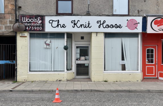 Pictured is a locator of The Knit Hoose, Queen Street, Peterhead.