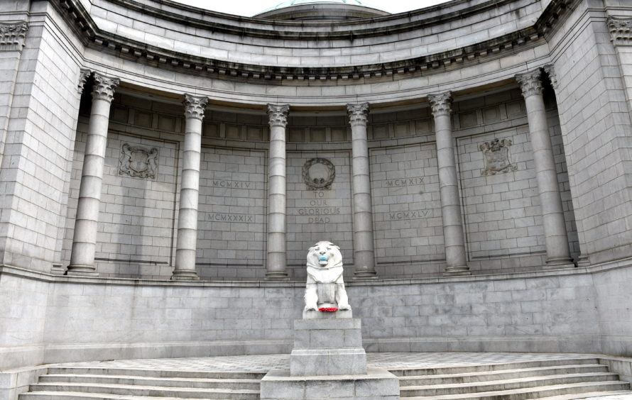 Lion statue at Cowdray Hall, Schoolhill, Aberdeen. 
Picture by DARRELL BENNS