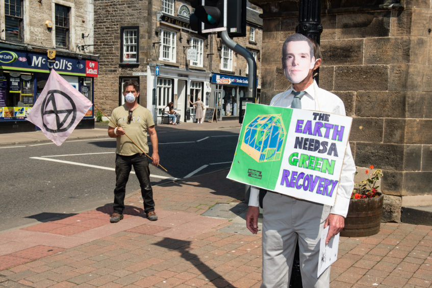 Extinction Rebellion protest in Forres. Pictures by Jason Hedges.