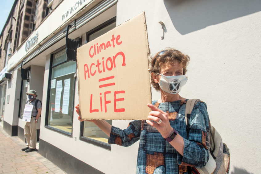 Extinction Rebellion protest in Forres. Pictures by Jason Hedges.