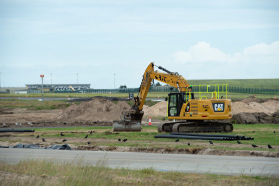 Runway resurfacing works were suspended at RAF Lossiemouth.