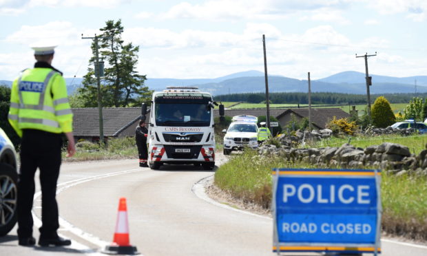 The scene on the B9125. Picture by Paul Glendell