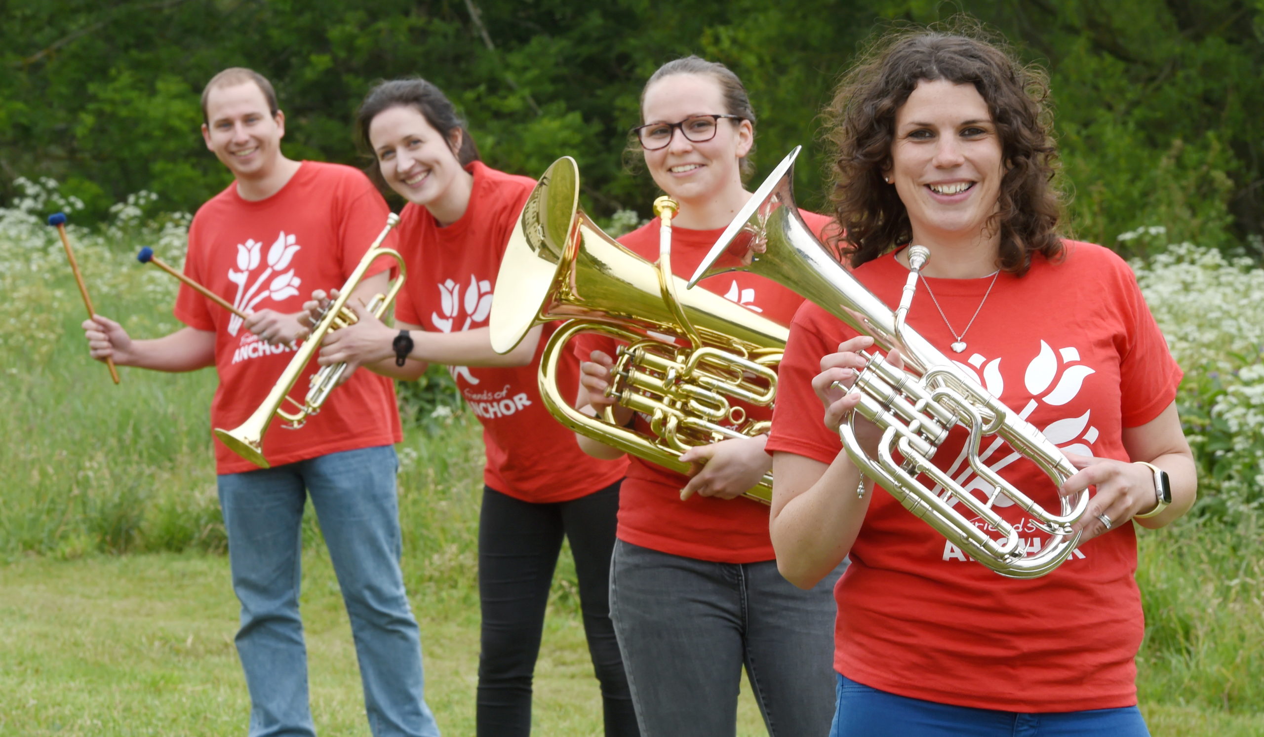 Members of Moray Concert Brass Steven Tubbs, Elizabeth Patterson, Louise Gray and Aileen Robertson.