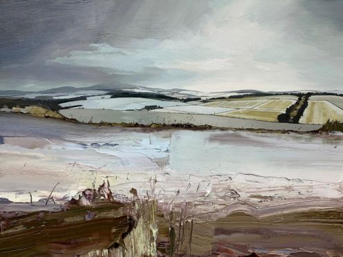 Winter Fields, Tullochvenus, oil on canvas board, 46 x 61 cm