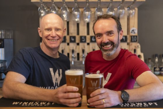 Windswept Brewing 's Nigel Tiddy and Al Read are grateful for the support.