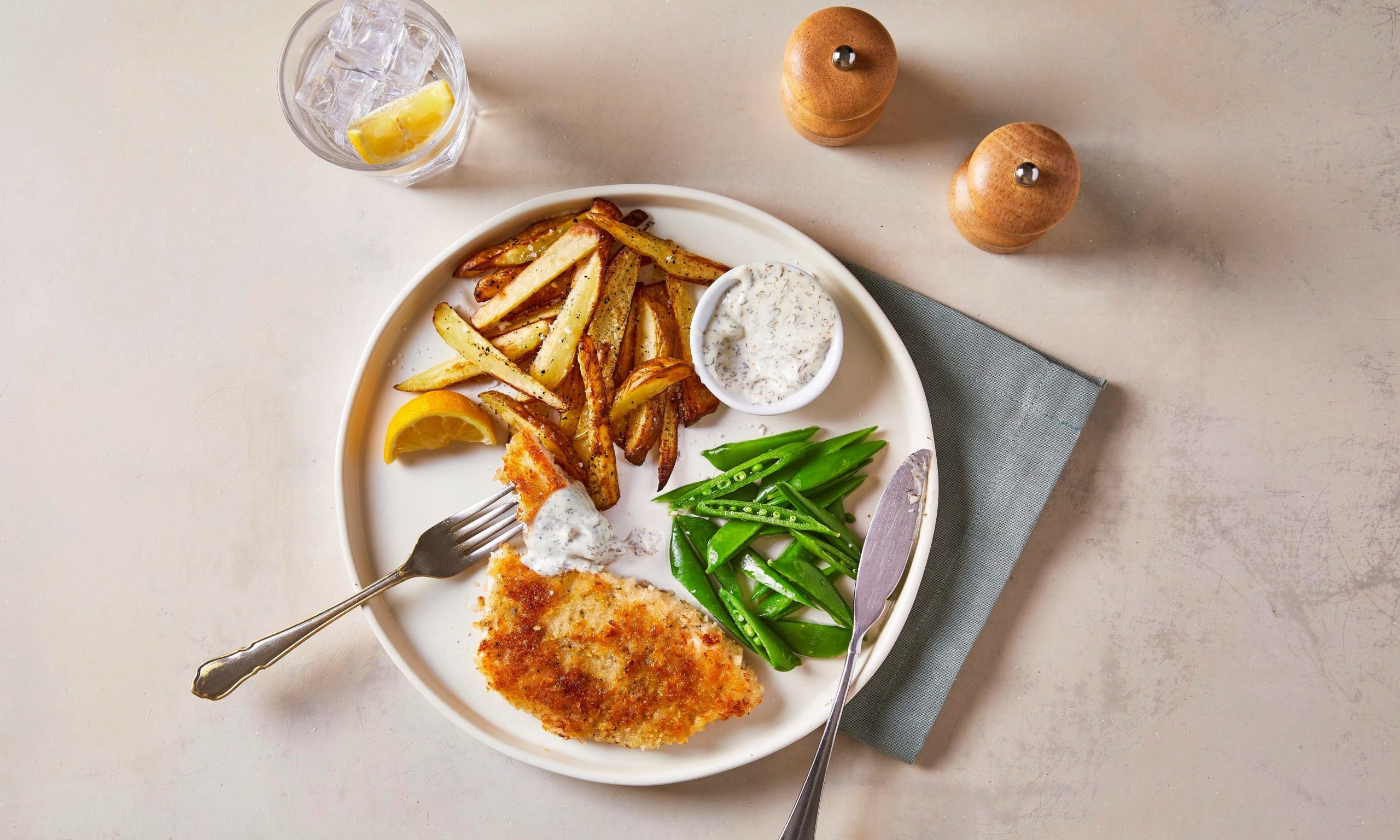 Make your own crispy fish and chips.