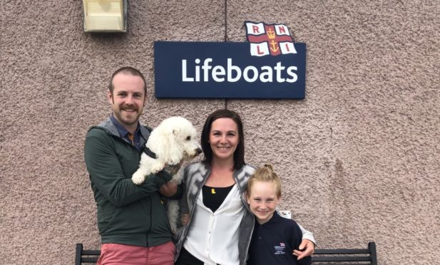 Mason and family finished their challenge at the lifeboat station.