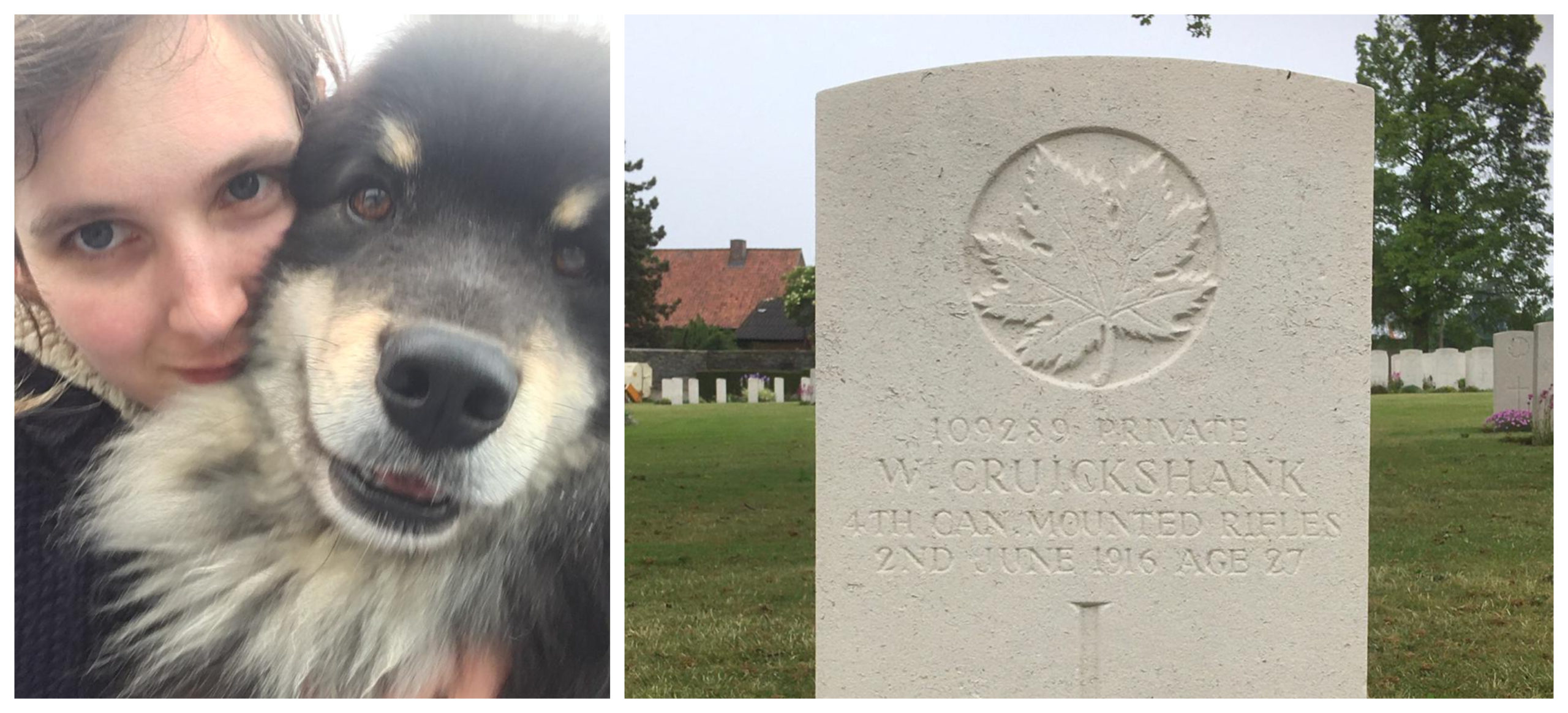 Pet-sitter Ilka, left, has adopted the grave of Aberdeen-born soldier William Cruickshank