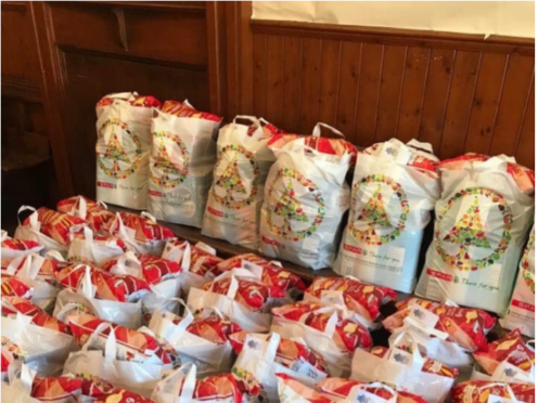 Just some of the hampers that were donated