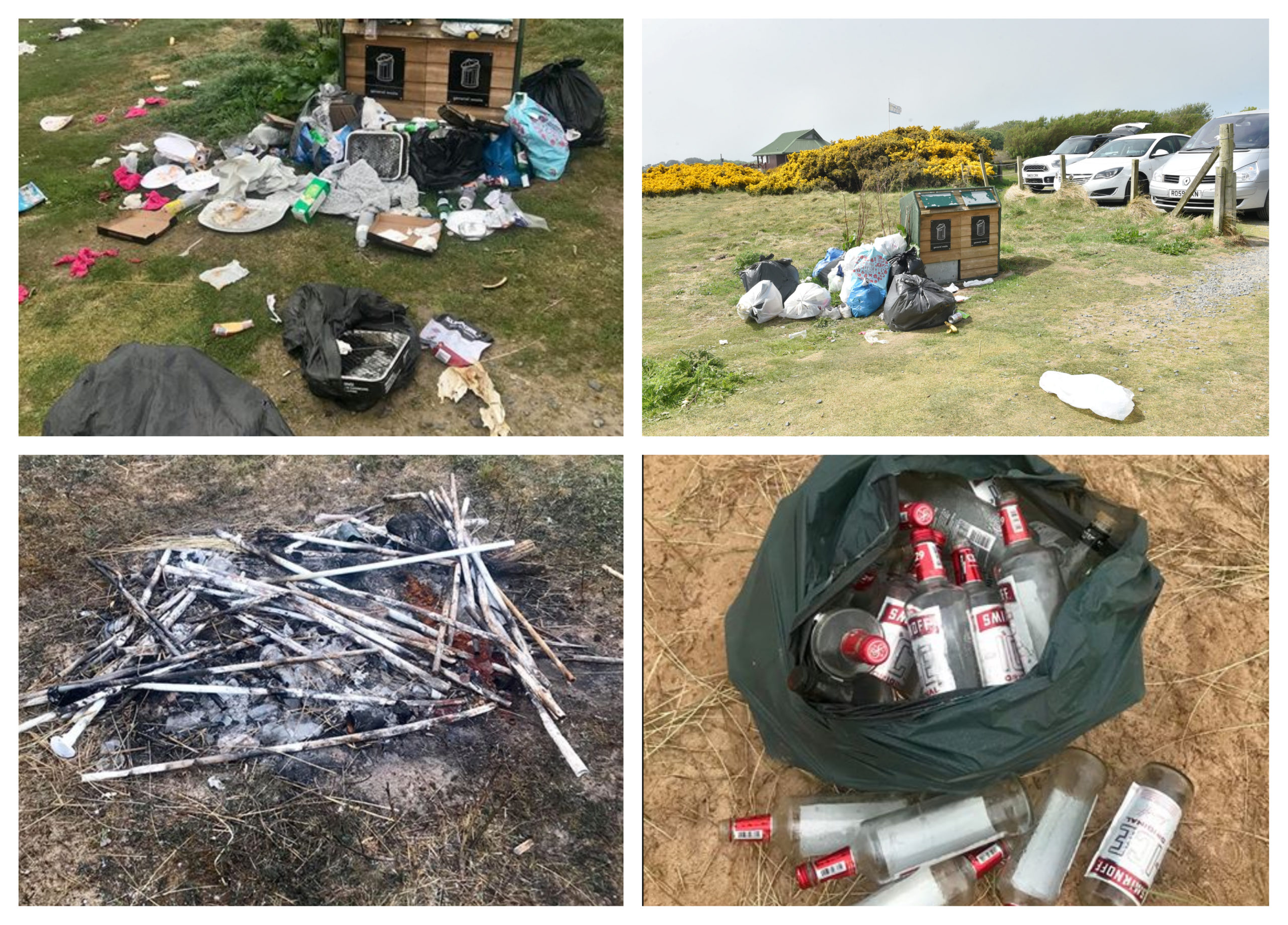 Some of the rubbish left at Balmedie