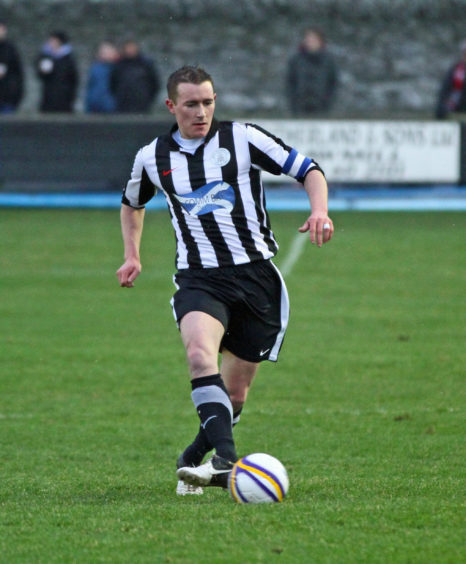 Gary Manson in action during the Wick Academy v Rothes game in January 2013
