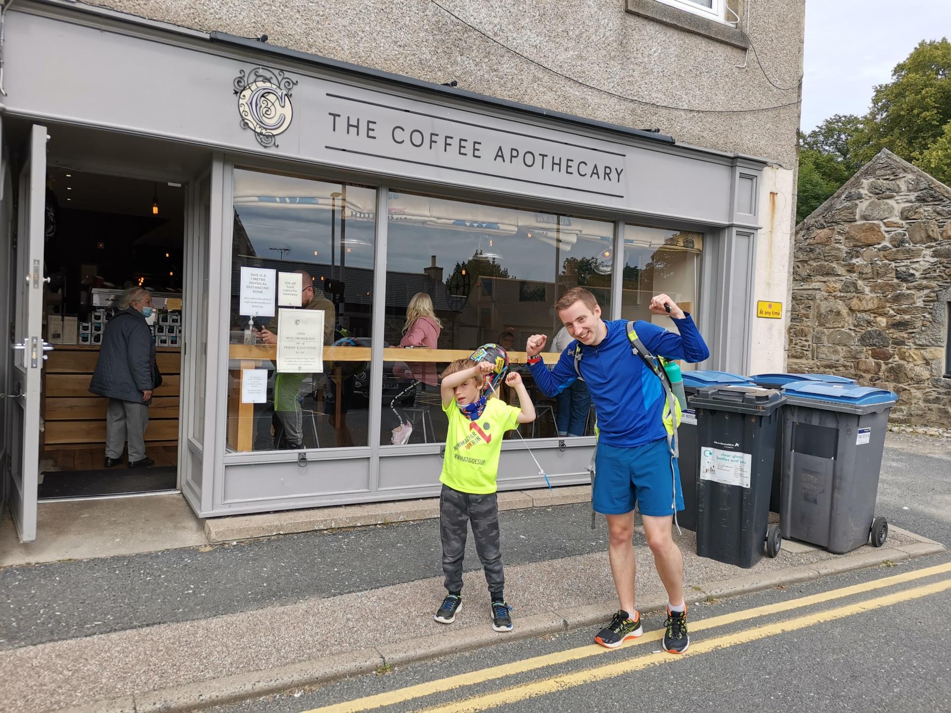 Ethan McNeil, 7, walked 10km from The Coffee Apothecary in Udny to the cafe's Ellon branch to raise funds for the foodbank his church supports.