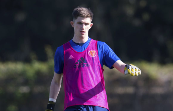 Ross Doohan training with Scotland under-21s.