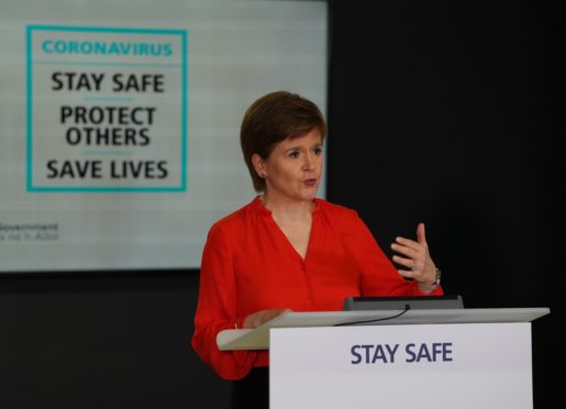 Nicola Sturgeon at a coronavirus briefing.