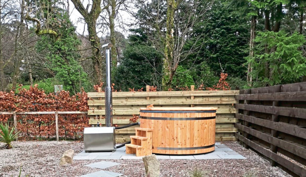 The hot tubs are made using larch grown on the estate.