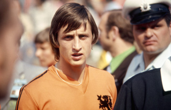 Dutch footballer Johan Cruyff at the World Cup in West Germany in 1974.