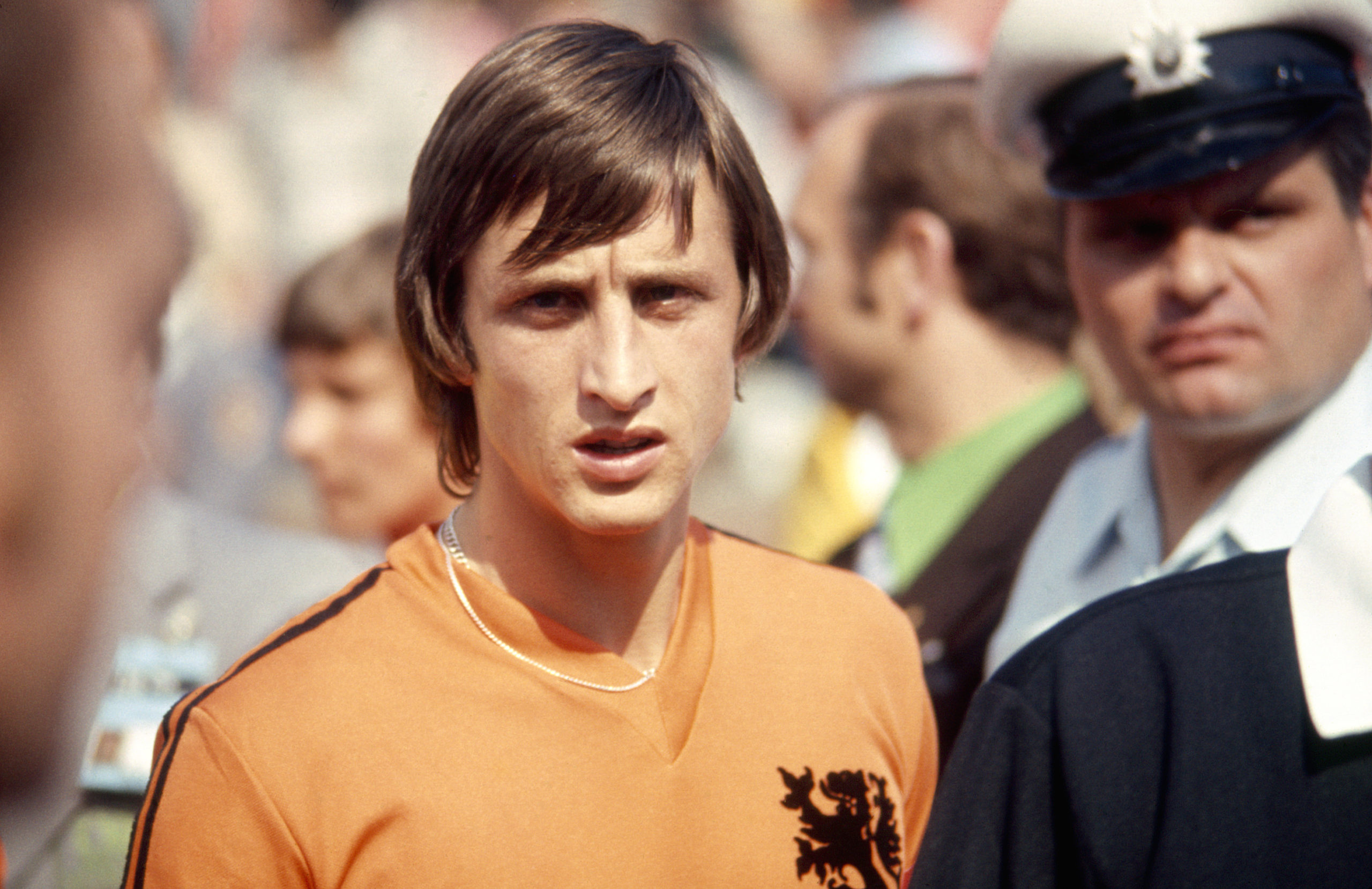 Dutch footballer Johan Cruyff at the World Cup in West Germany in 1974.