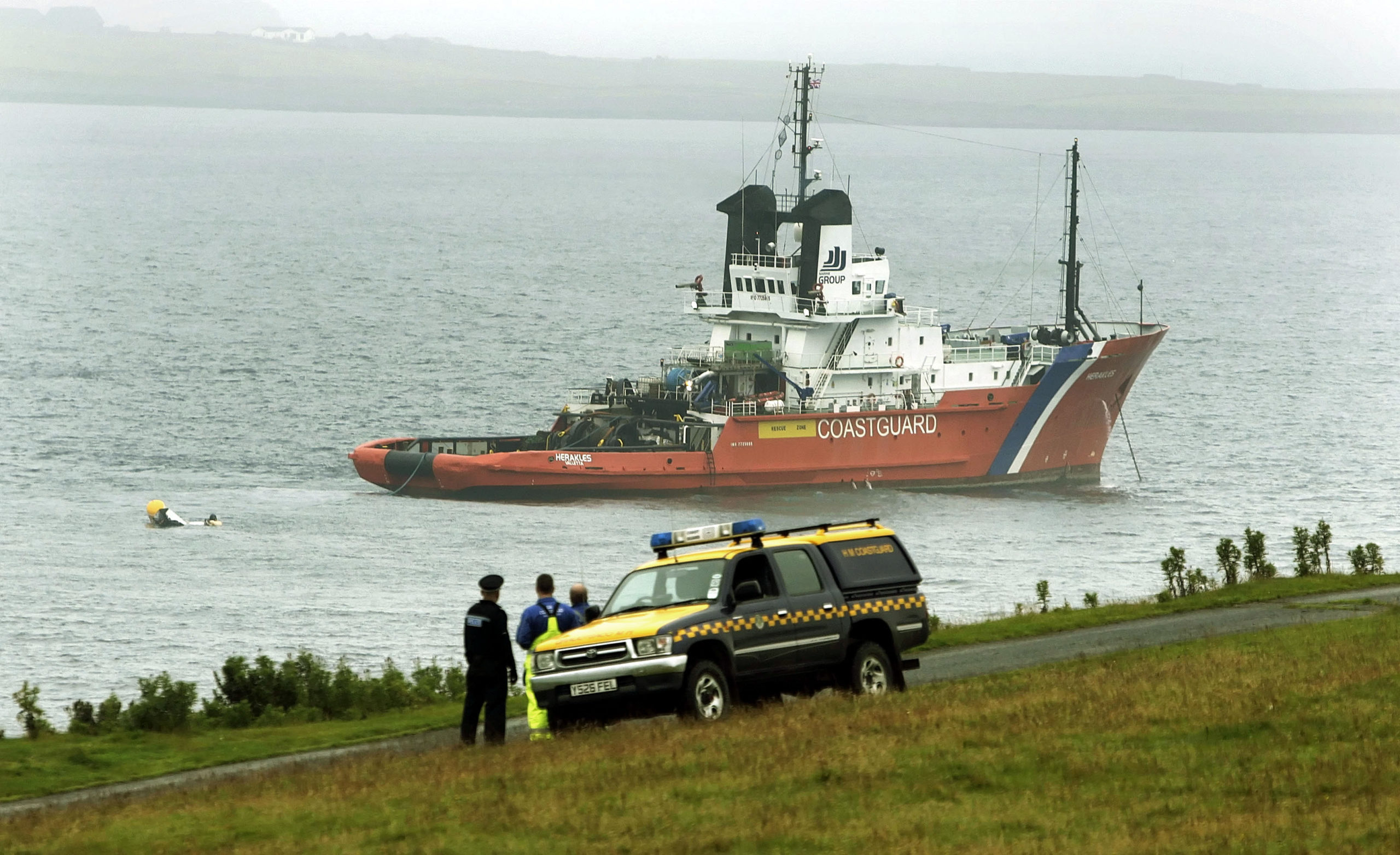 The scene during the recovery operation in 2013.