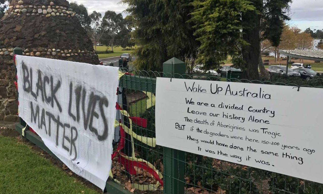 The monuments to Angus McMillan have been targeted by protesters on both sides of the argument.