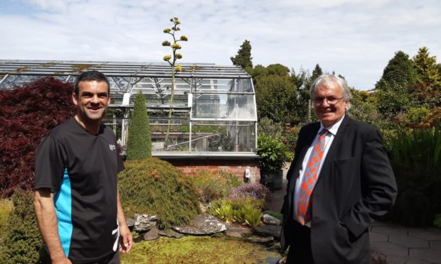 Inverness Botanic Gardens facility manager Ewan-Mackintosh-and-Councillor-Graham-Ross-