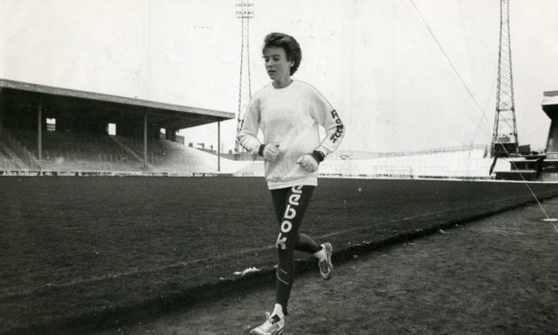 Athlete Liz Lynch during a training session at Tannadice.