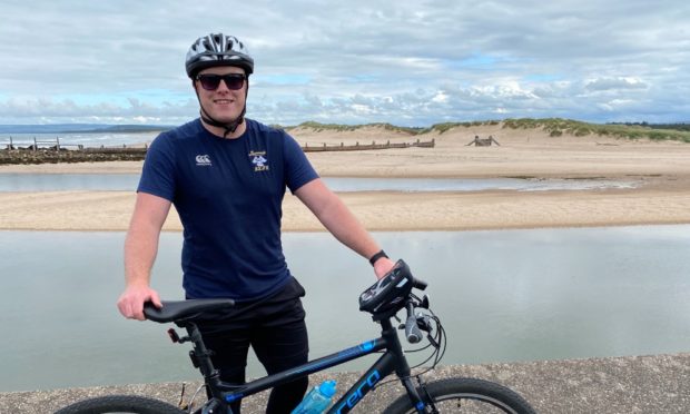 Callum Witkowski completed his cycling challenge.