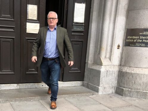 Duncan Shepherd leaving Aberdeen Sheriff Court.