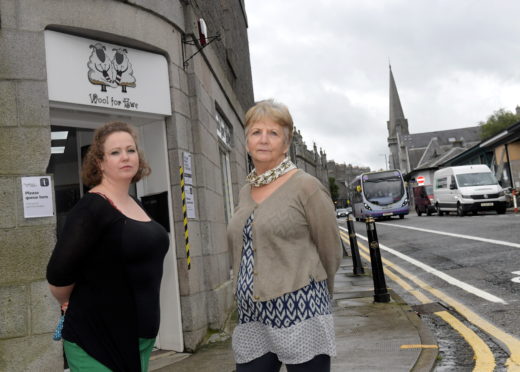 Faye Howard and Kathy Fraser who own Wool For Ewe in Rosemount Place.