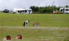 Travellers have moved on to the football pitches at Aberdeen Gateway.
Picture by Kath Flannery.