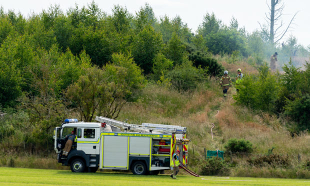 Five fire crews were called to the blaze near Alves.